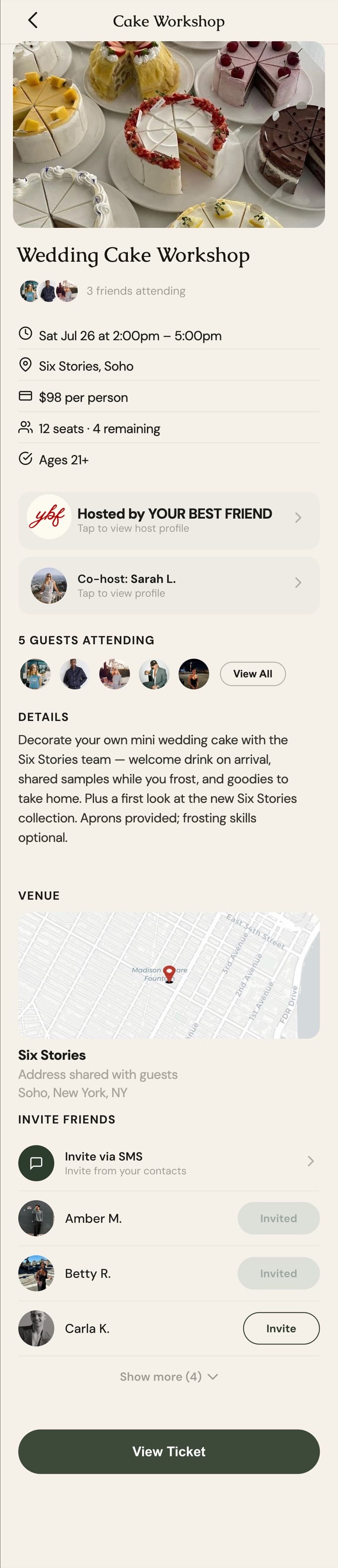 An event page